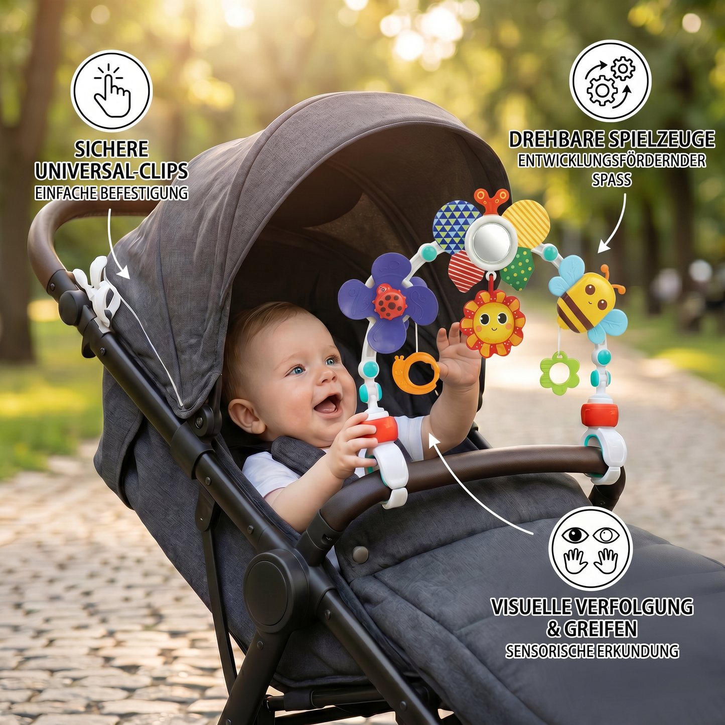 Hängespielzeug für den Kinderwagen