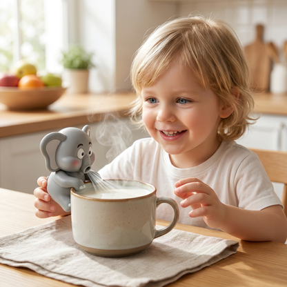 Tasse mit niedlichen Tiermotiven und Kühlventilator