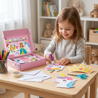 Kinder-Papierbastelbox – 20 einfache DIY-Bastelprojekte für Kinder von 3–10 Jahren mit Klebestift, Klebeband und Umschlägen