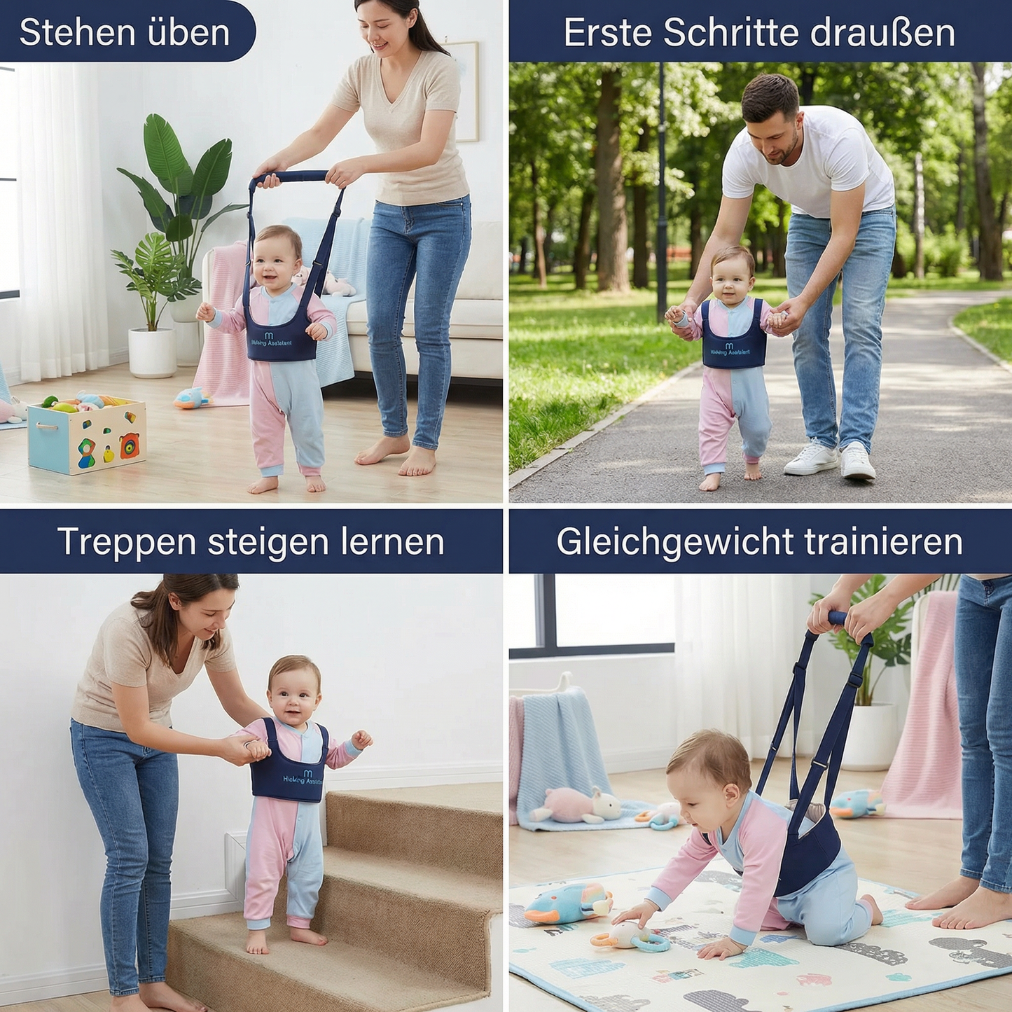 Verstellbare Baby-Lauflernhilfe mit Sicherheitsgurt