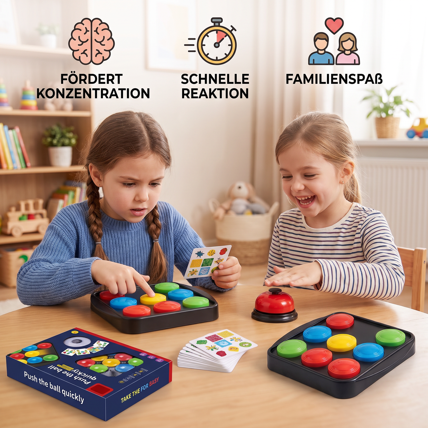 Lernspiel „Familienglockenspiel“ zum Zuordnen von Farbmustern