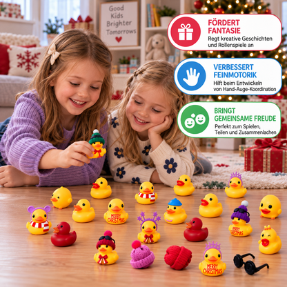 Weihnachts-Adventskalender mit Gummienten