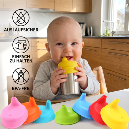 BPA-freie auslaufsichere Silikon-Trinkdeckel mit Strohhalm