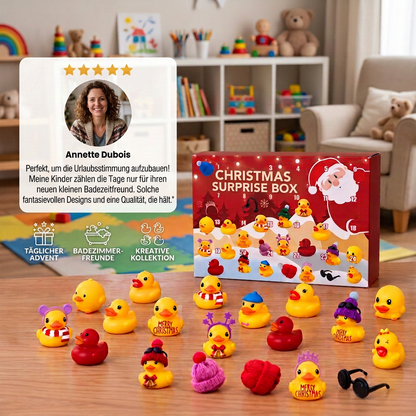 Weihnachts-Adventskalender mit Gummienten