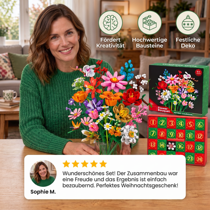 Weihnachts-Blumenstrauß-Baustein-Adventskalender