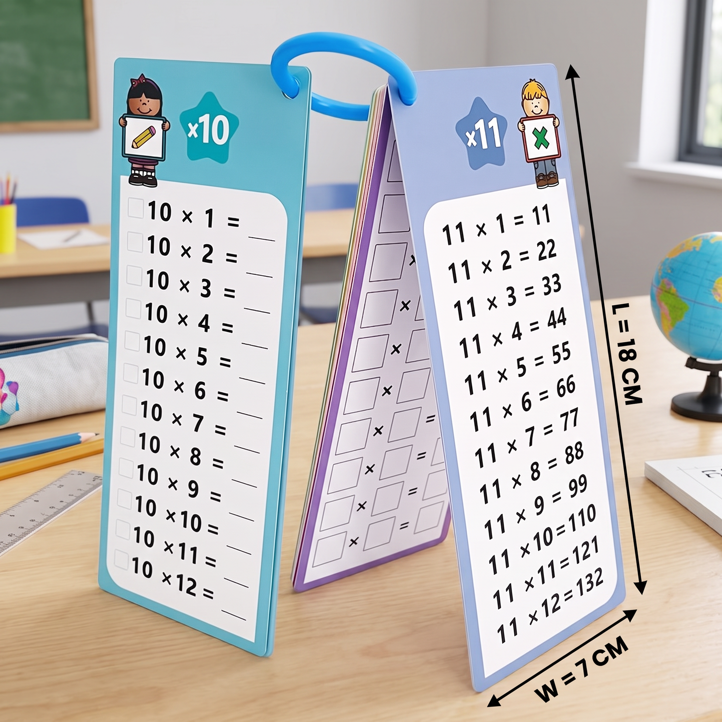 Wiederverwendbare Mathe-Lernkarten für Kinder