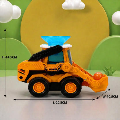 Interaktiver leuchtender Baustellen-Bulldozer mit Ballwerfer für Kinder