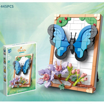 DIY-3D-Naturrahmen-Bausteinset – Blumen & Insekten
