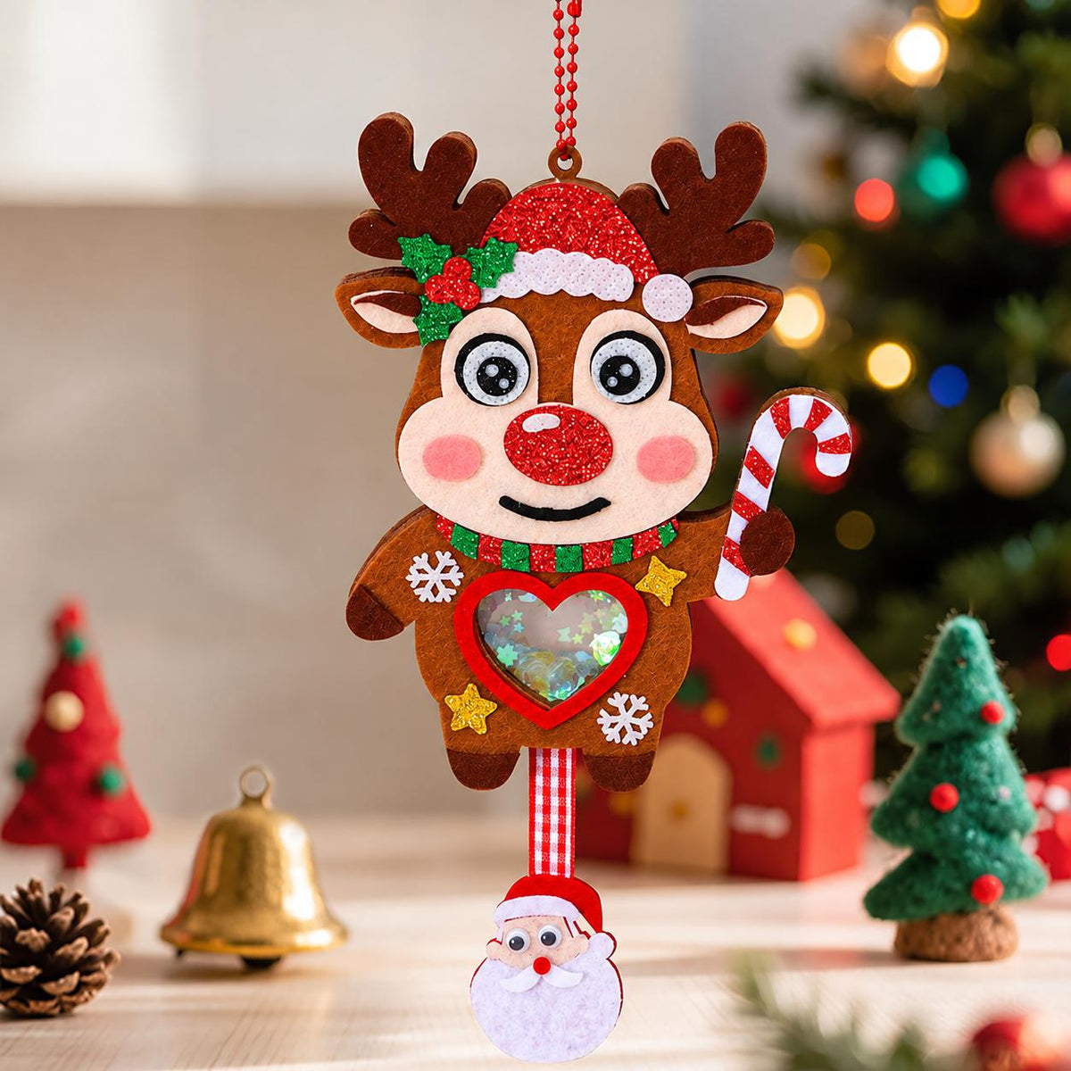 DIY-Weihnachts-Schüttelanhänger-Bastelset für Kinder