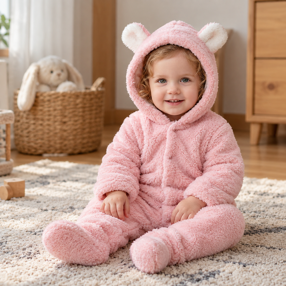Weicher & kuscheliger Baby-Bären-Overall mit Kapuze