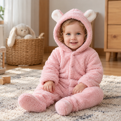 Weicher & kuscheliger Baby-Bären-Overall mit Kapuze