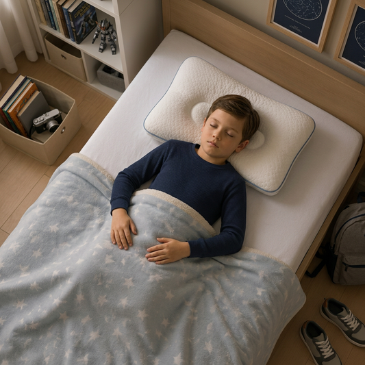Ergonomisches Memory-Foam-Kinderkissen mit Nackenstütze