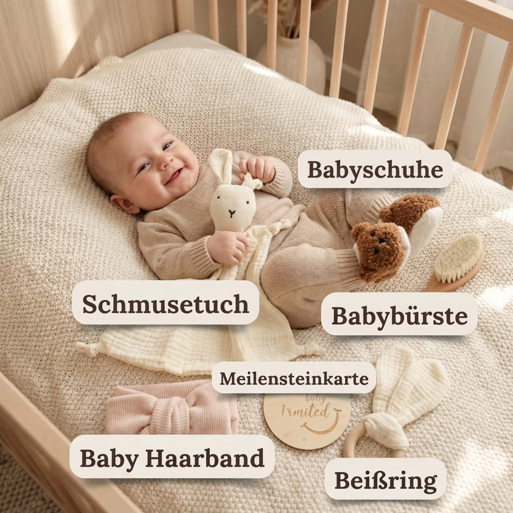 6-Teiliges Neugeborenen Geschenkbox Set  – Baby Erstausstattung