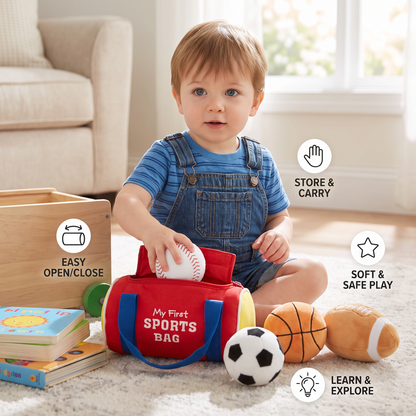 Mein erstes Sport-Plüschset – Weiches Spielzeug für Babys
