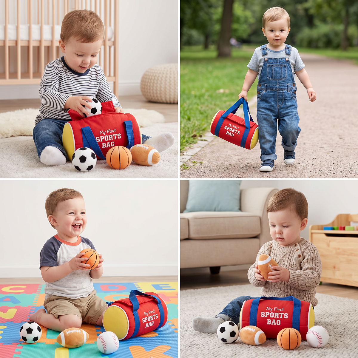 Mein erstes Sport-Plüschset – Weiches Spielzeug für Babys