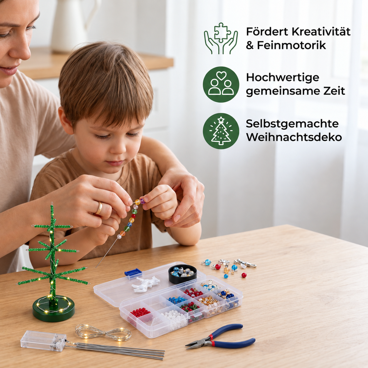 DIY-Bastelset für einen Weihnachtsbaum aus Kristallperlen