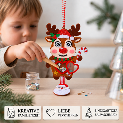 DIY-Weihnachts-Schüttelanhänger-Bastelset für Kinder
