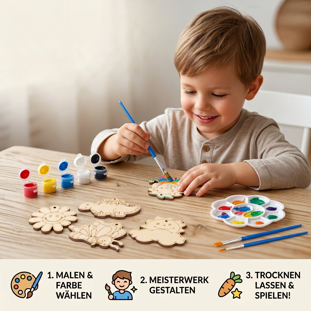 DIY-Holz-Bastelset zum Bemalen & Spielen für Kinder