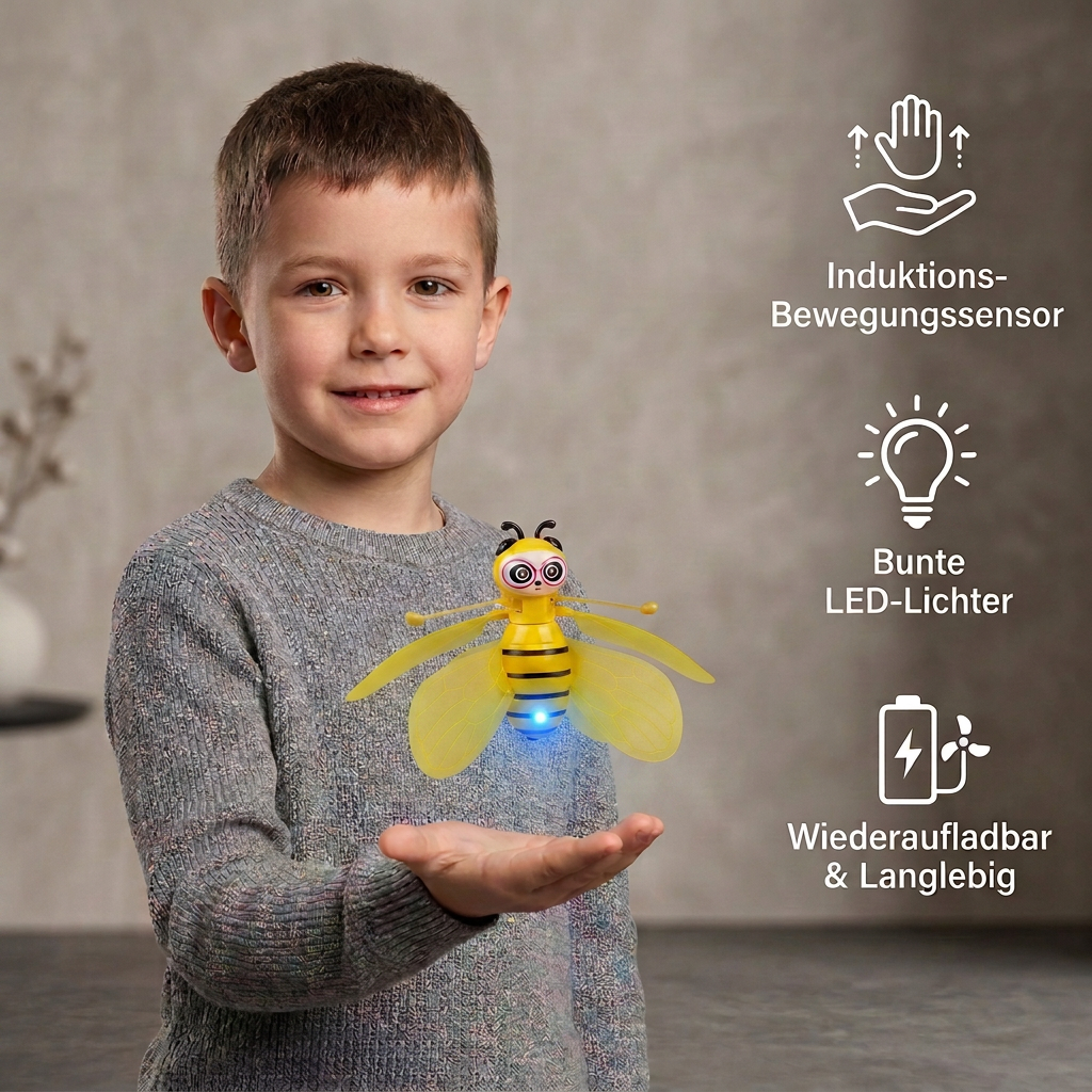 Handgesteuertes fliegendes Bienen-Spielzeug mit Bewegungssensor & LED-Lichtern