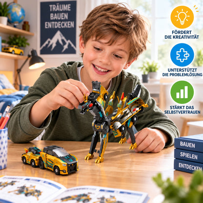 2-in-1 Magnetisches Verwandlungsauto & Dinosaurier-Spielzeug mit automatischer Kollisionsfunktion