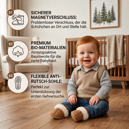 Flauschige Hausschuhe für Babys & Kleinkinder mit weichem Plüschfutter und rutschfesten Sohlen