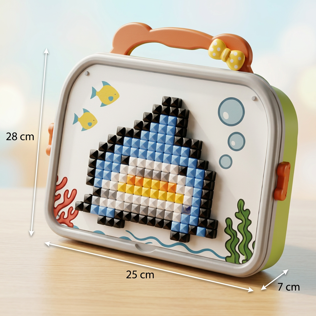 Montessori-Mosaik-Puzzle-Set für Kinder mit Pilzen und Steckstiften