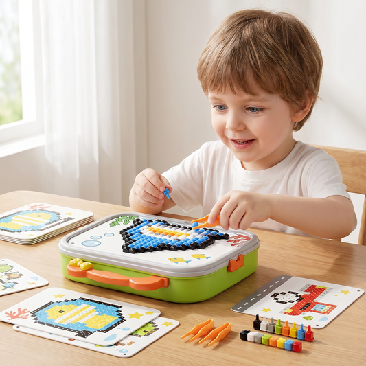 Montessori-Mosaik-Puzzle-Set für Kinder mit Pilzen und Steckstiften