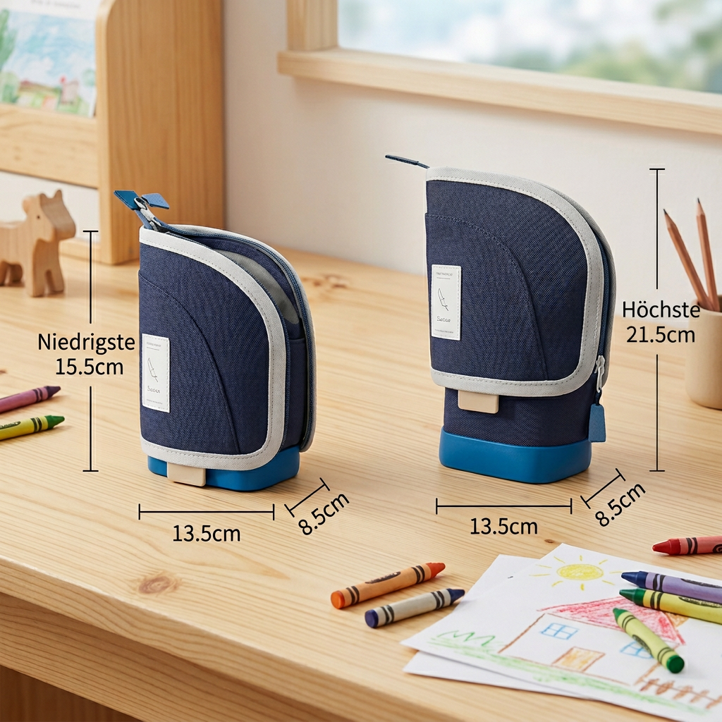 2-in-1 Pop-Up Federmäppchen mit Stiftehalter – Platzsparender Schreibtisch-Organizer