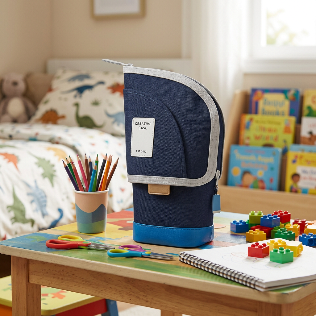 2-in-1 Pop-Up Federmäppchen mit Stiftehalter – Platzsparender Schreibtisch-Organizer