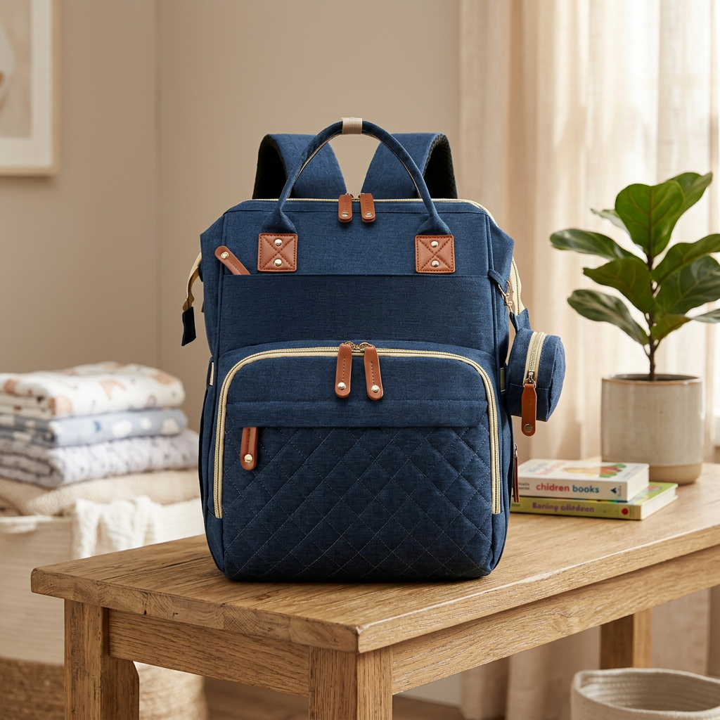 3-in-1 Reise Wickelrucksack mit faltbarem Babybett - Perfekt für Unterwegs!