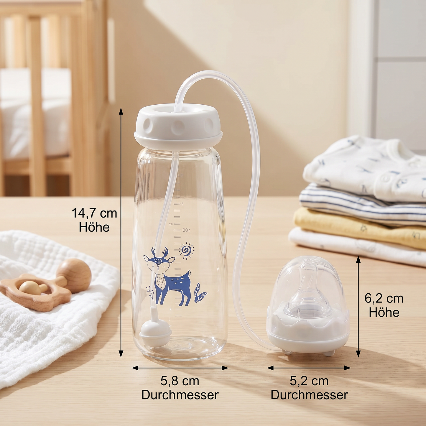 Freihändige Baby Trinkflasche zum Füttern