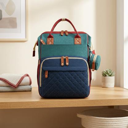 3-in-1 Reise Wickelrucksack mit faltbarem Babybett - Perfekt für Unterwegs!
