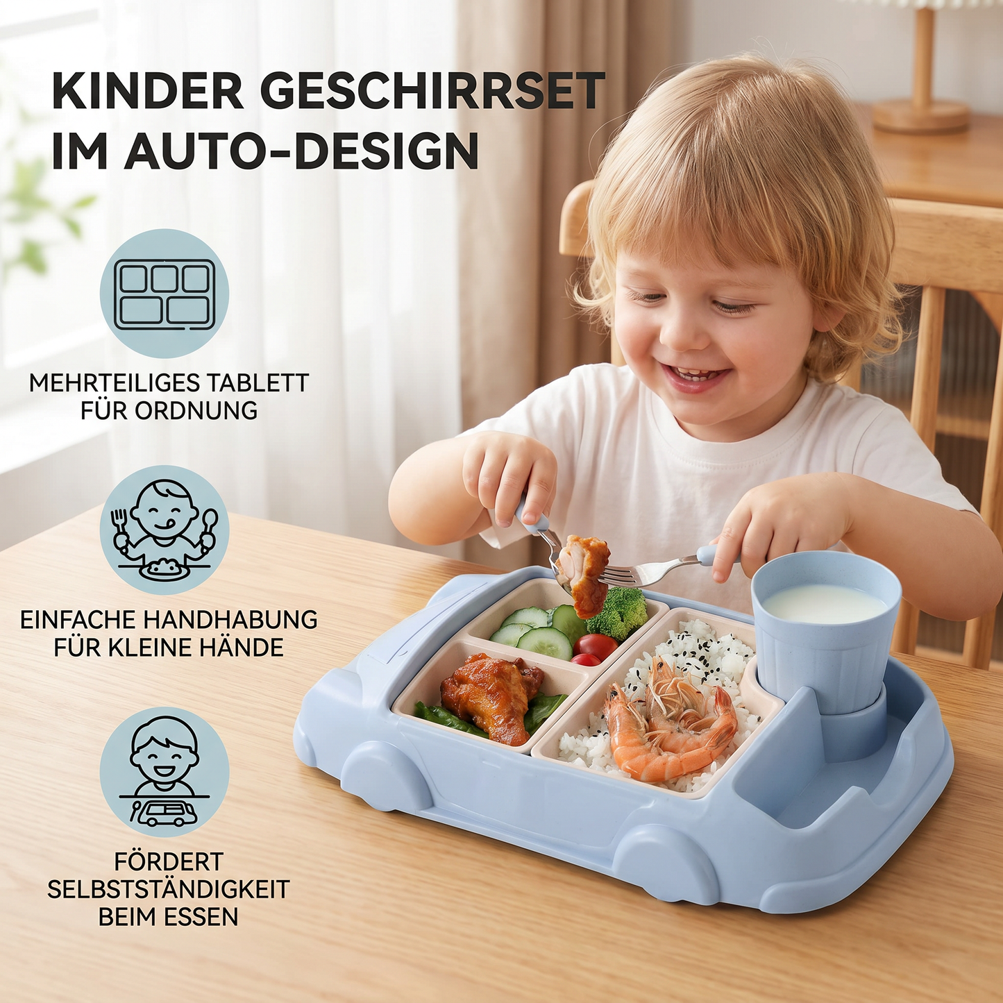 Kinder Essgeschirrset im Auto-Design