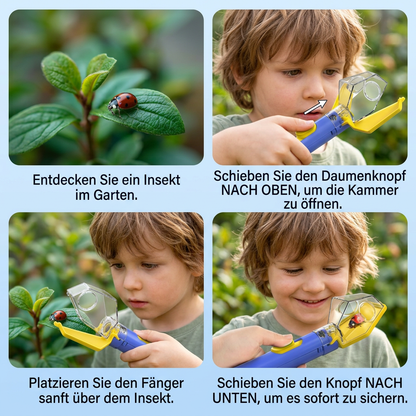 Insektenfanger für Kinder mit 6-facher Lupe – Hilfsmittel zur Insektenbeobachtung für Entdeckungen im Freien