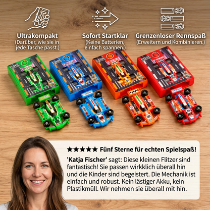 Mini-Rennwagen-Katapult im Taschenformat