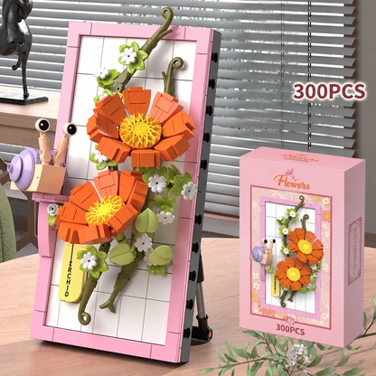 DIY-3D-Naturrahmen-Bausteinset – Blumen & Insekten