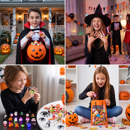 24er-Pack blinkende LED-Halloween-Ringe für Kinderpartys & Süßigkeitentüten