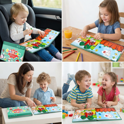 Montessori Sticker-Buch für Kinder – Wiederverwendbares Lern- & Beschäftigunsbuch