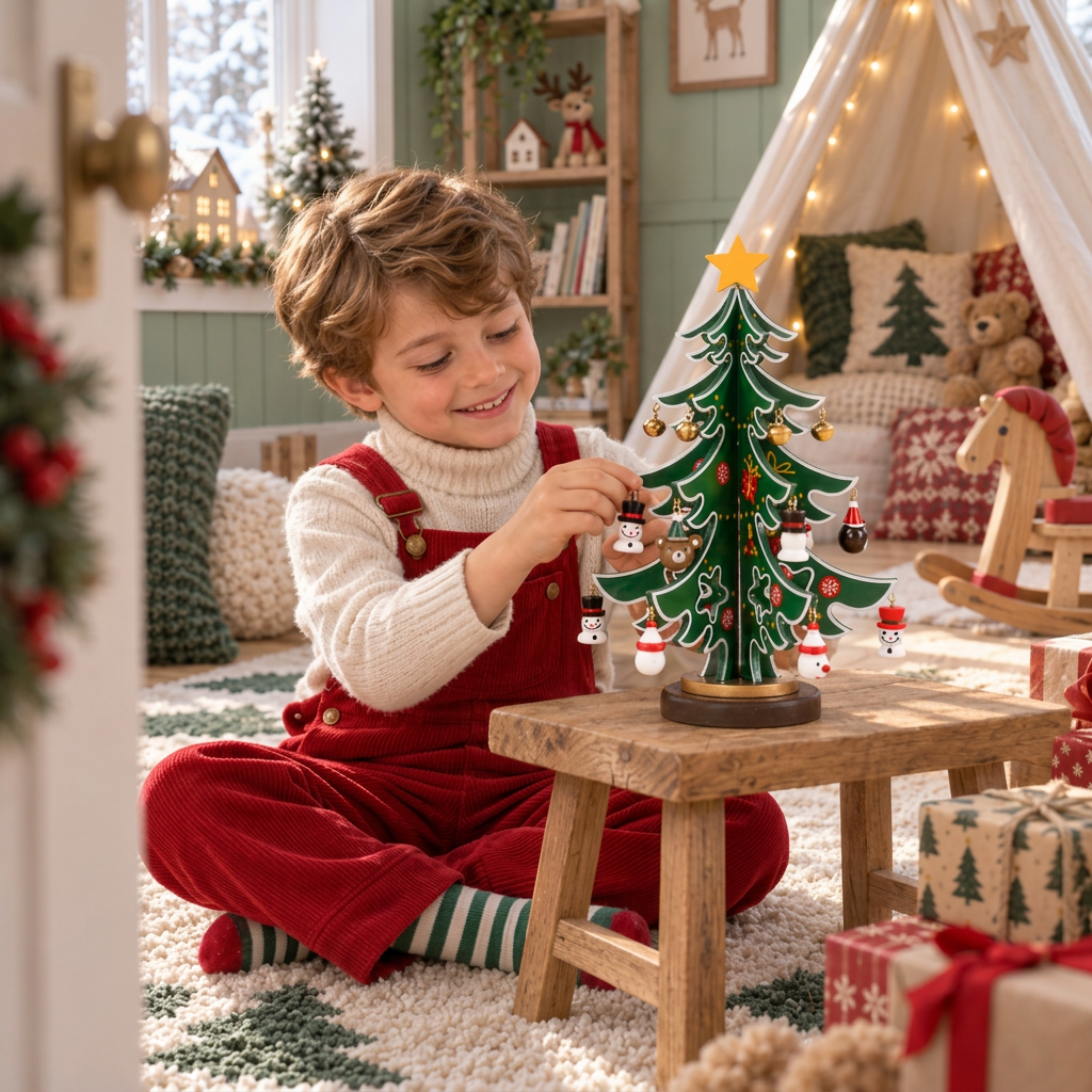 24-Tage-Adventskalender mit Mini-Weihnachtsbaumschmuck für Kinder