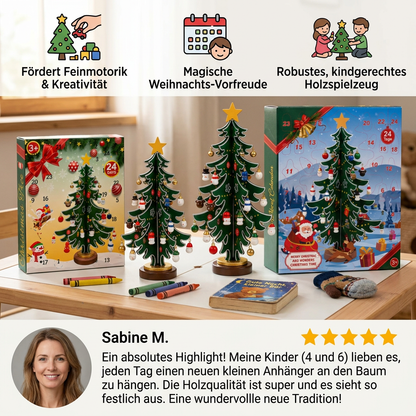 24-Tage-Adventskalender mit Mini-Weihnachtsbaumschmuck für Kinder
