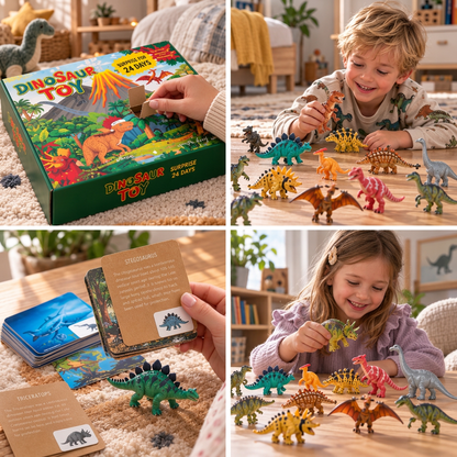 24-Tage-Dinosaurier-Adventskalender mit Überraschungsfiguren