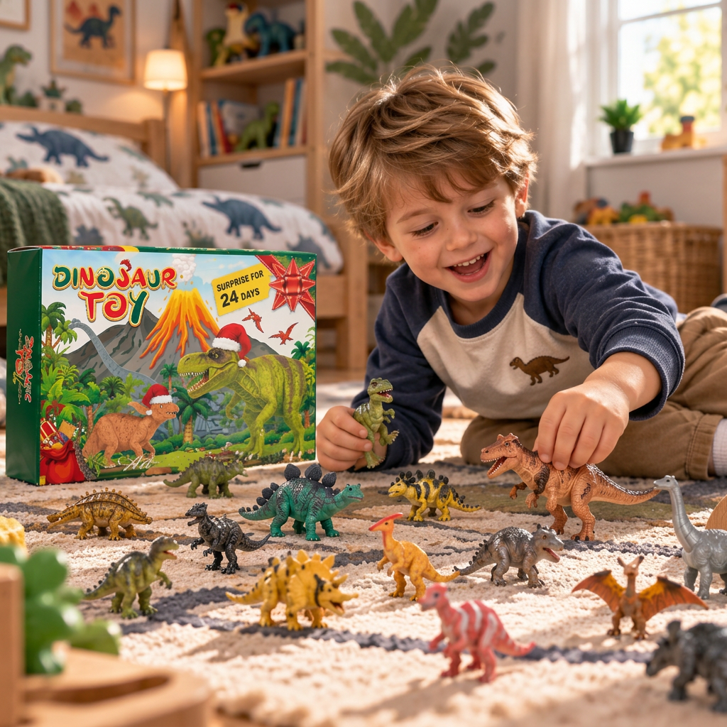24-Tage-Dinosaurier-Adventskalender mit Überraschungsfiguren