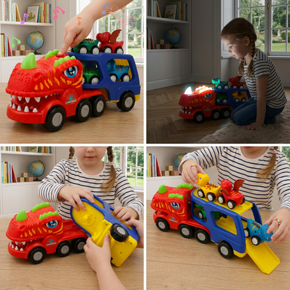 Spielzeugset „Dinosaurier-Transporter“ mit Mini-Dino-Autos