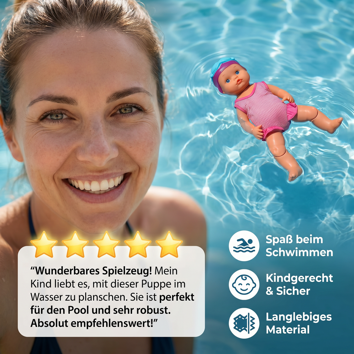 Schwimmende Babypuppe für Kinder