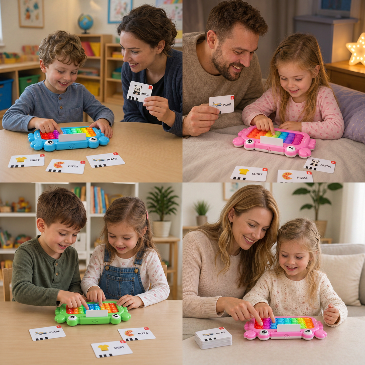 Interaktives sprechendes Lernkarten-Tablet mit Pop-It-Tastatur, Buchstabier- & Phonetikspielen