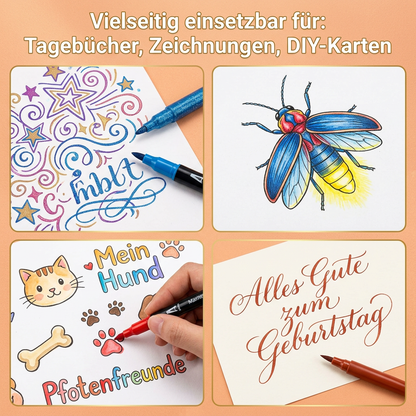 Glitzer-Acrylmarker-Set mit Doppelspitze