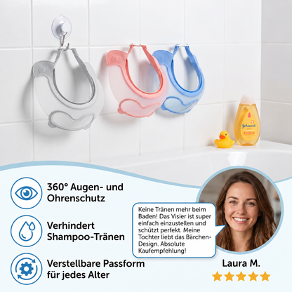 Verstellbarer Baby-Wasser- & Shampoo-Schutzschirm mit 360° Augen- & Ohrenschutz