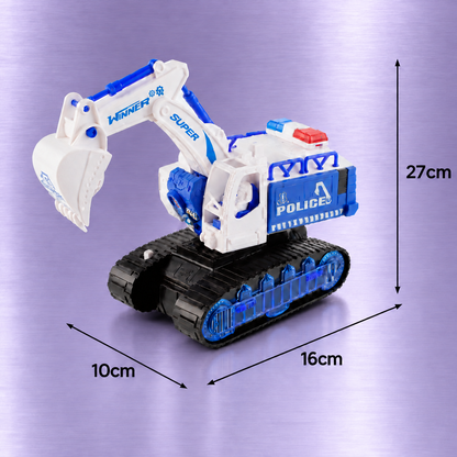 Transformierender Polizei-Roboter-Bagger mit Licht & Sound