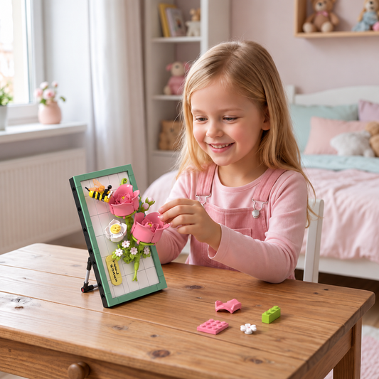 DIY-3D-Naturrahmen-Bausteinset – Blumen & Insekten