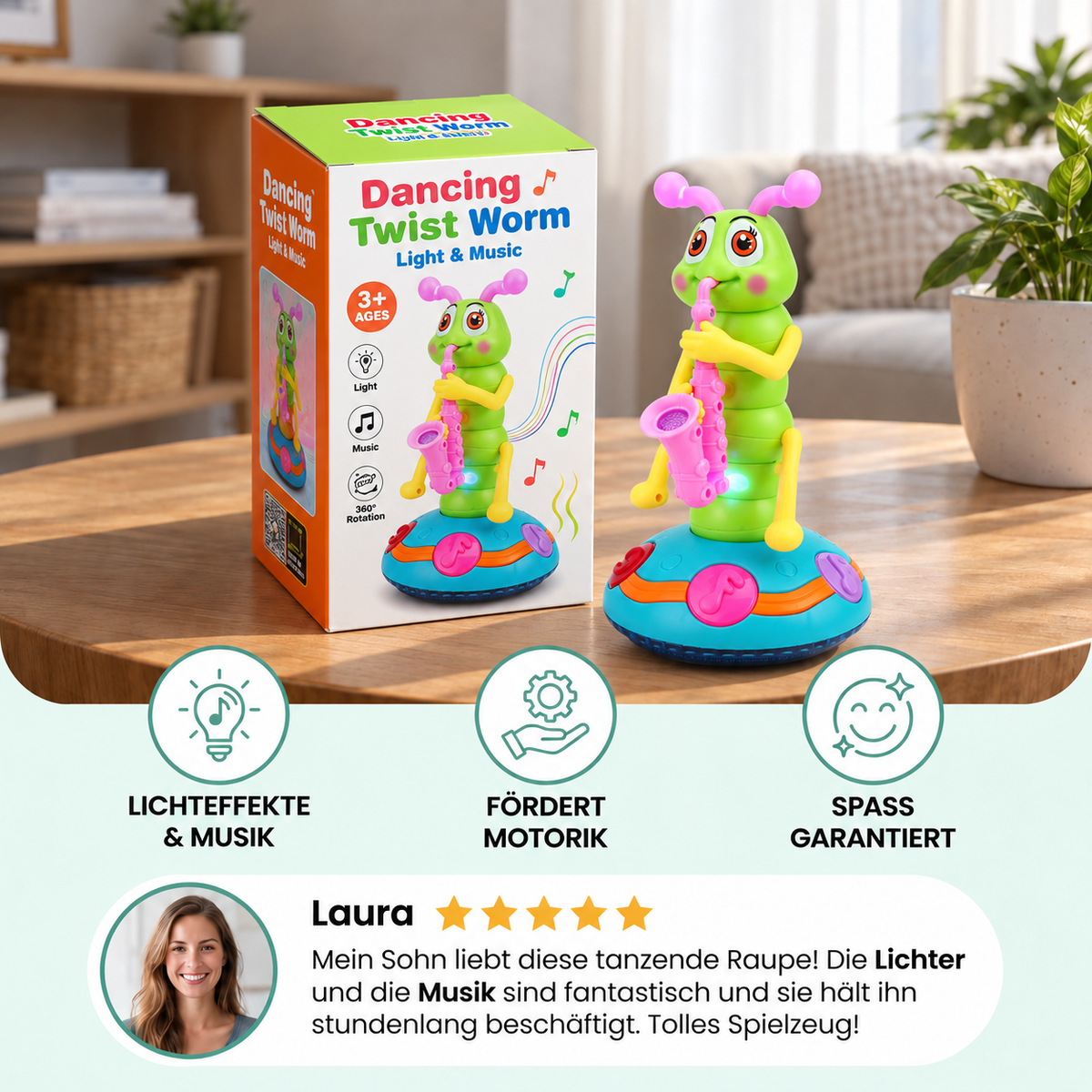 Tanzende Saxophon Raupe Kinder Spielzeug